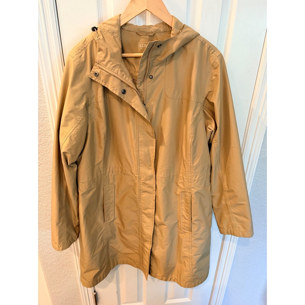 L.L. Bean Raincoat Tan Primaloft Insulated Hooded Parka Jacket 287447